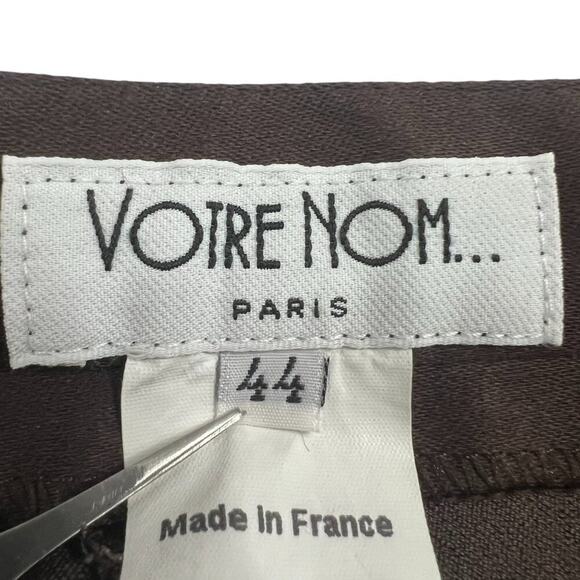 Vintage Votre Nom Paris Pant Leggings Size 12 US EU 44 Brown With Stirrups - Picture 6 of 9